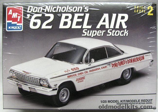AMT 1/25 1962 Chevrolet Bel Air Don Nicholson's Dyno Tuned Z11 or 409 Super Stock, 6699 plastic model kit